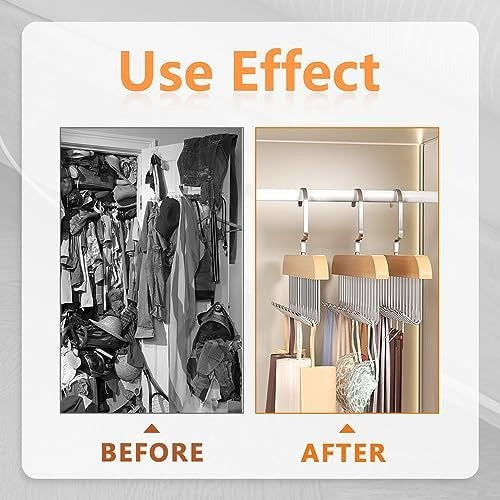 8 Hooks Multi-function Wooden Caps, Belts, Tie Hanger – Strong No Trace Storage Rack