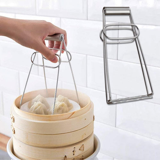 Stainless Steel Hot Bowl Clip – Anti-Scald Tableware Lifter, Foldable Hot Dish Holder for Microwave, Oven & Cooking Use | Durable Kitchen Tool