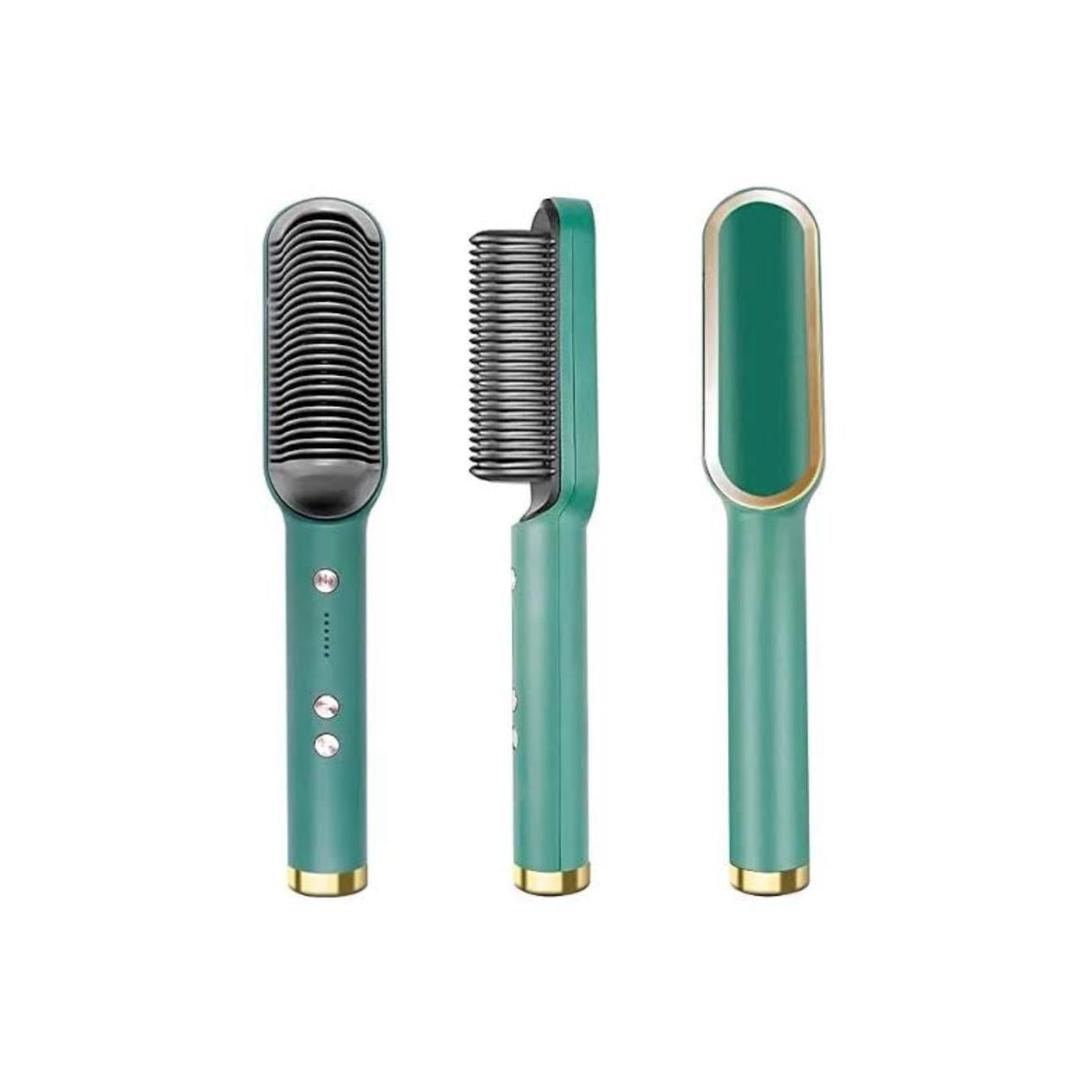 2 In 1 Hair Straightener Brush with Intelligent Temperature Control