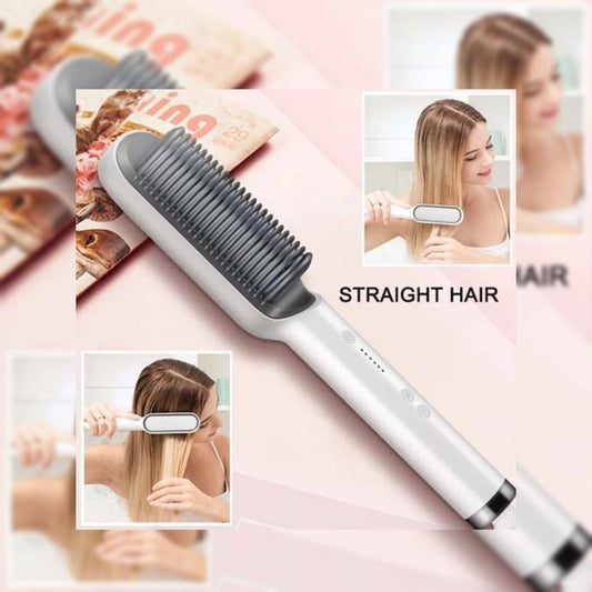 2 In 1 Hair Straightener Brush with Intelligent Temperature Control