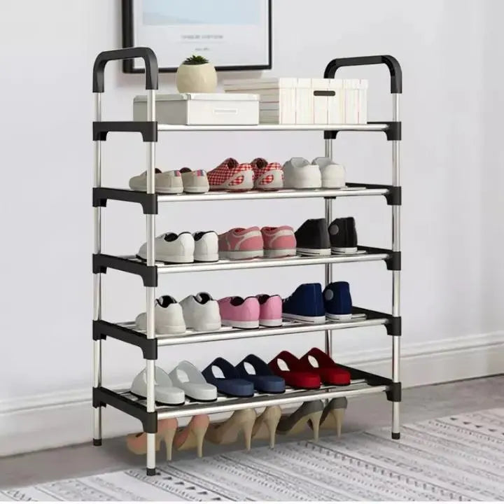 4 Layer Shoe Rack Multifunctional Book Rack Accessories Rack for Home and Office Durable Non Breakable Shoe Organizer Stainless Steel Layer Shoe Rack Easy Assembly