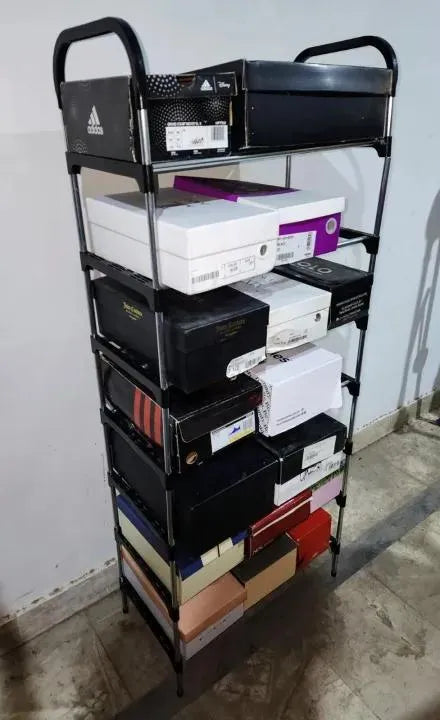 4 Layer Shoe Rack Multifunctional Book Rack Accessories Rack for Home and Office Durable Non Breakable Shoe Organizer Stainless Steel Layer Shoe Rack Easy Assembly
