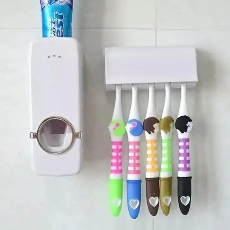 Toothpaste Dispenser And Brush Holder