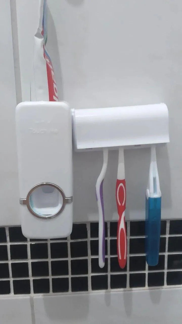 Toothpaste Dispenser And Brush Holder