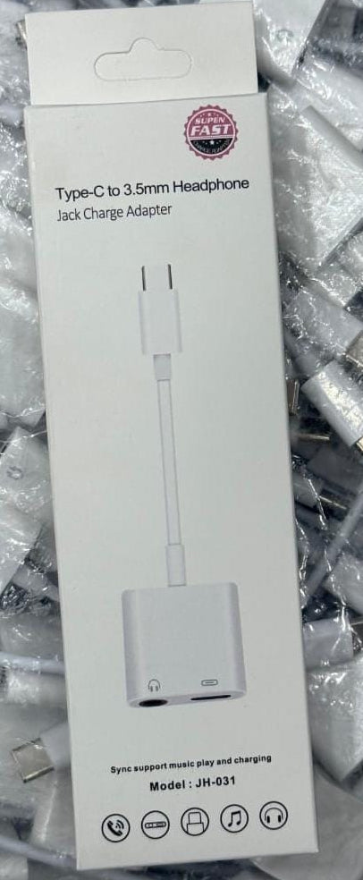 SUPEN FAST Type C To 3.5mm Headphone Jack Charge Adapter Durable Quality Easy Connectivity