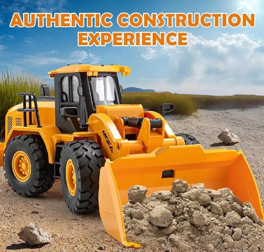 The Perseids Remote Control Bulldozer – 1/16 Scale 11 Channel Heavy RC Construction Toy with Lights & Sound, Yellow