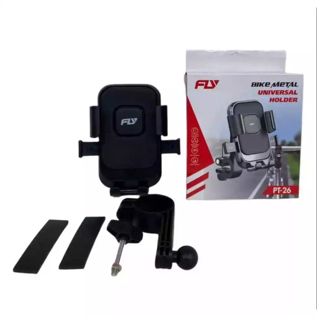 Fly Bike Metal Universal Holder – Durable Handlebar Mount for Phones & Devices, Secure Grip for Cycling