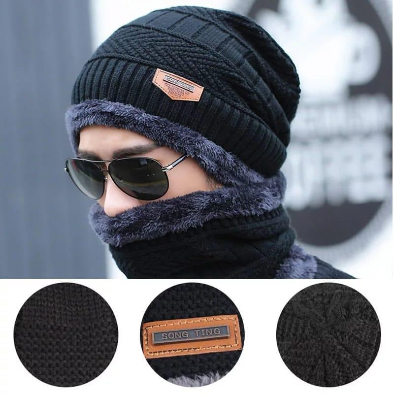 Muffler Cap With Neck Warmer 2in1 Warm Comfortable Stylish Durable Quality Soft Fabric Perfect Choice For Winter Daily Wear Travel And Outdoor Activities (Random Color)  Rs