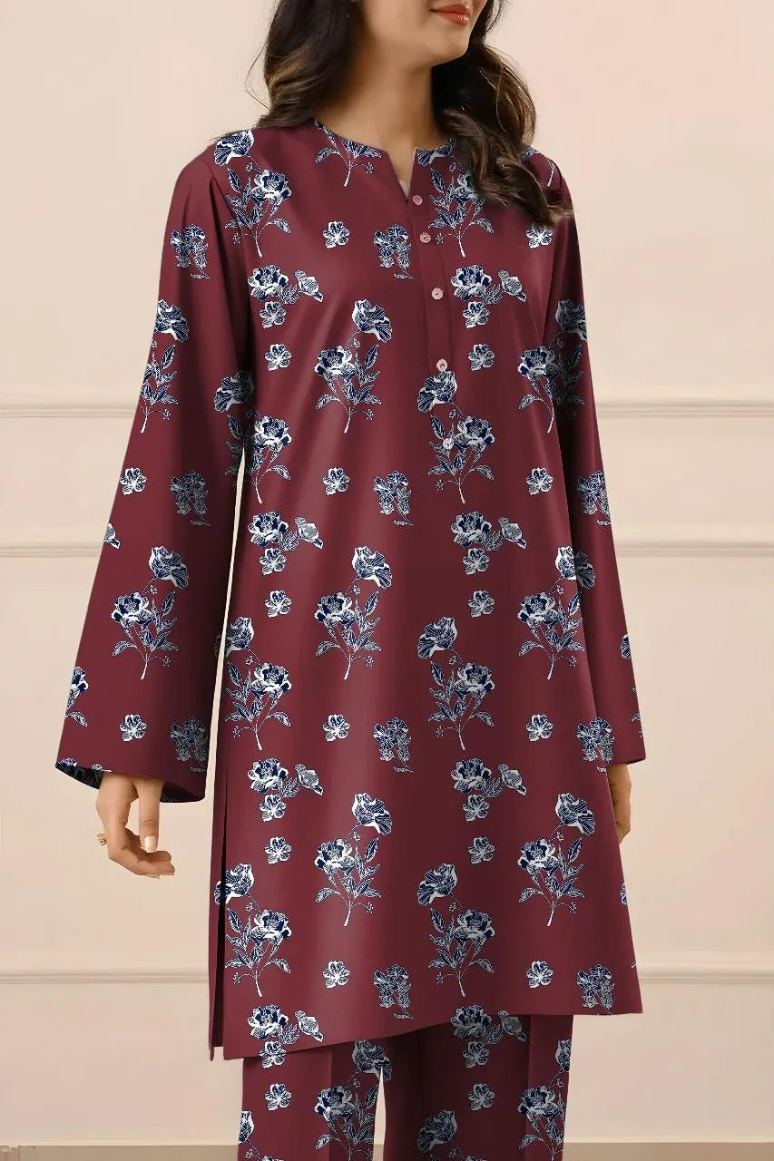 2Pcs Women's Unstitched Printed Suit