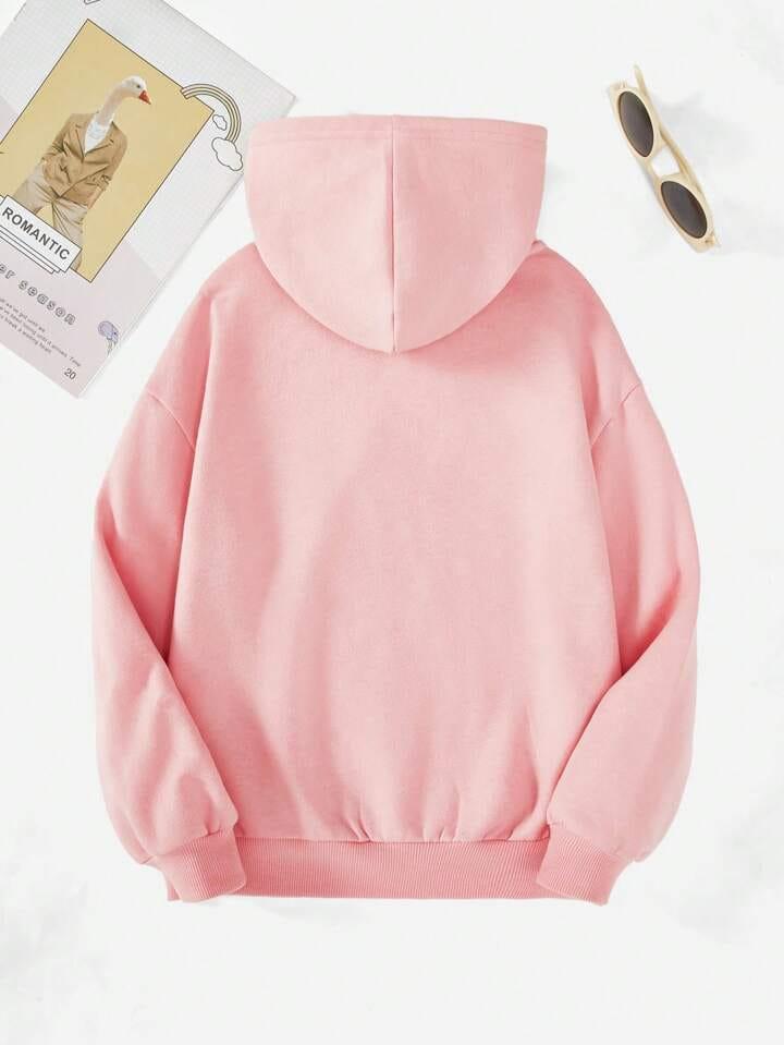 Cozy pink fleece hoodie