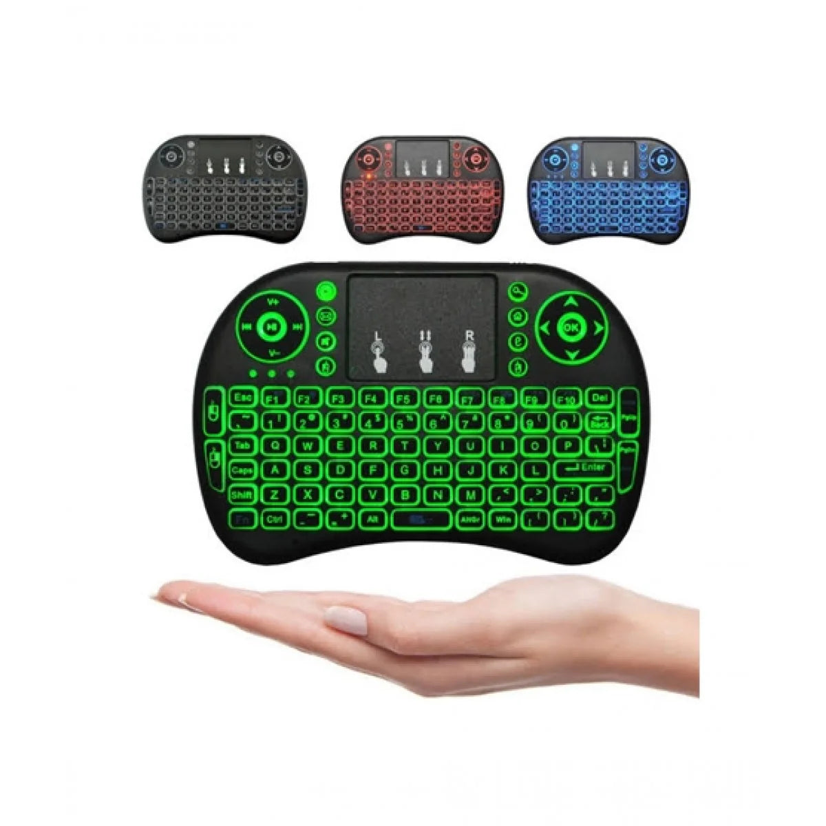 Mini TouchPad RF 500 Wireless With 3 Colour Backlit Keyboard Mouse (random color)